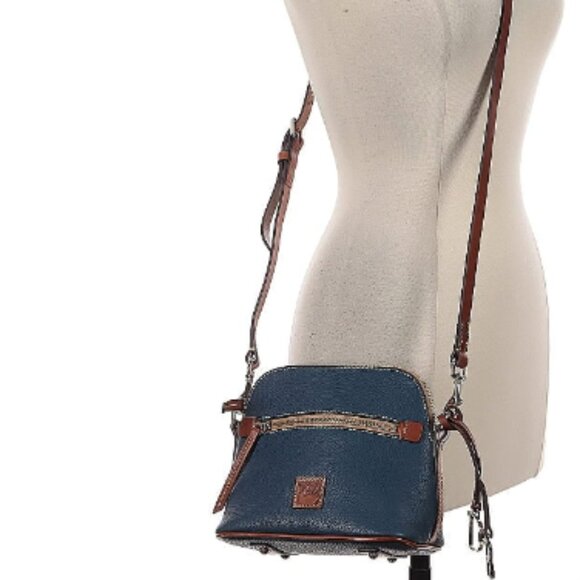 Dooney & Bourke domed Blue and Tan Crossbody Bag - Picture 9 of 9
